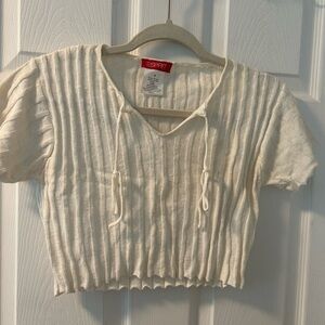 90s vintage Esprit Cream Ribbed Knit Top